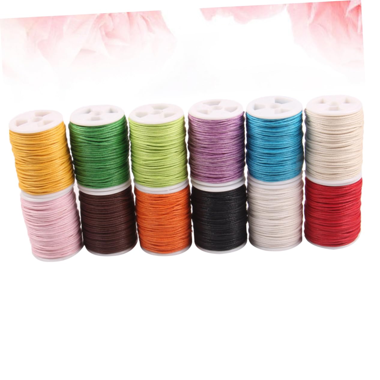 SHINEOFI 24 Piezas hilo de cera para cuero cuerdas de poliéster encerado joyas coloridas hilos de coser cuerda de tejer cordón de tejer Pulsera Cuerda trenzada cuerda de cera