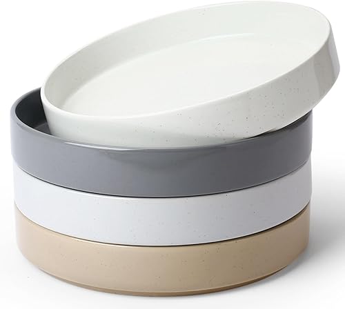 famiware Nebula - Tazones de pasta para 4, juegos de ensaladas de 8.75 pulgadas, cuencos grandes y anchos para servir la cena, multicolor