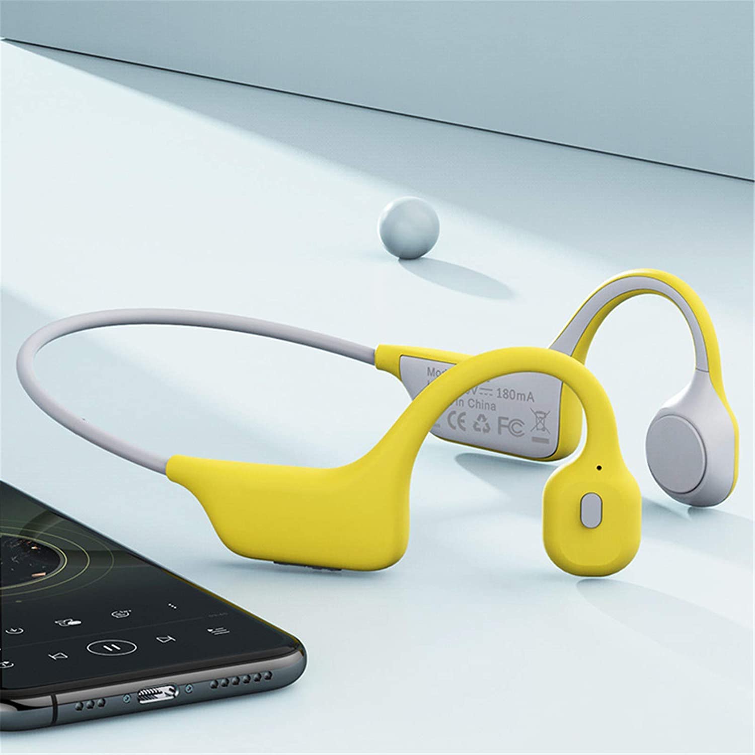 Słuchawki przewodzenia kostnego, bezprzewodowe słuchawki przewodzenia kostnego, otwarte ucho, bezprzewodowe słuchawki Bluetooth z przewodnictwem kostnym do uprawiania sportu, fitnessu, sportowe słuchawki odporne na pot do biegania, jazdy na rowerze, wędró