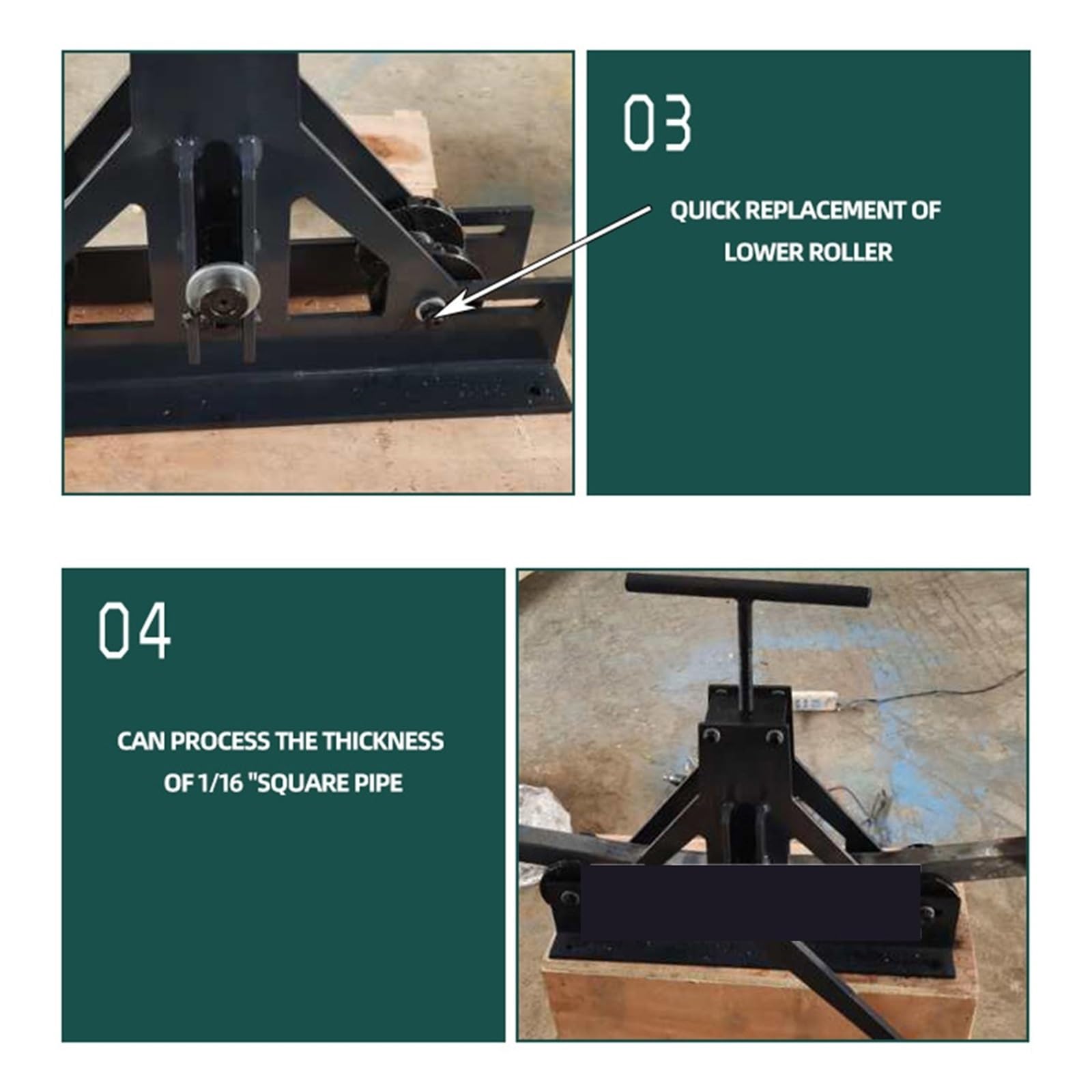Ręczna giętarka do metalu, rur kwadratowych Tr-40, stalowych, miedzianych i aluminiowych Budowa