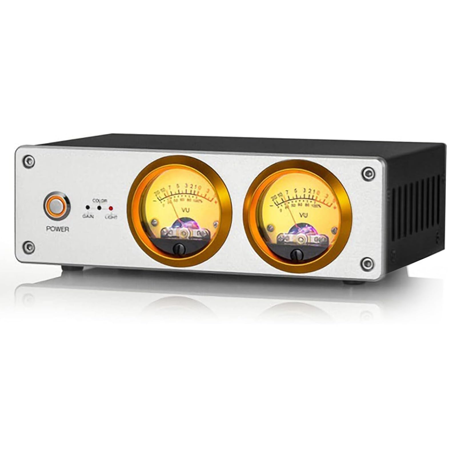 Podwójny analogowy miernik VU przełącznik audio ze wskaźnikiem poziomu dźwięku RGB do kina domowego - wyświetlacz panelowy DB, regulowany kolor/jasność