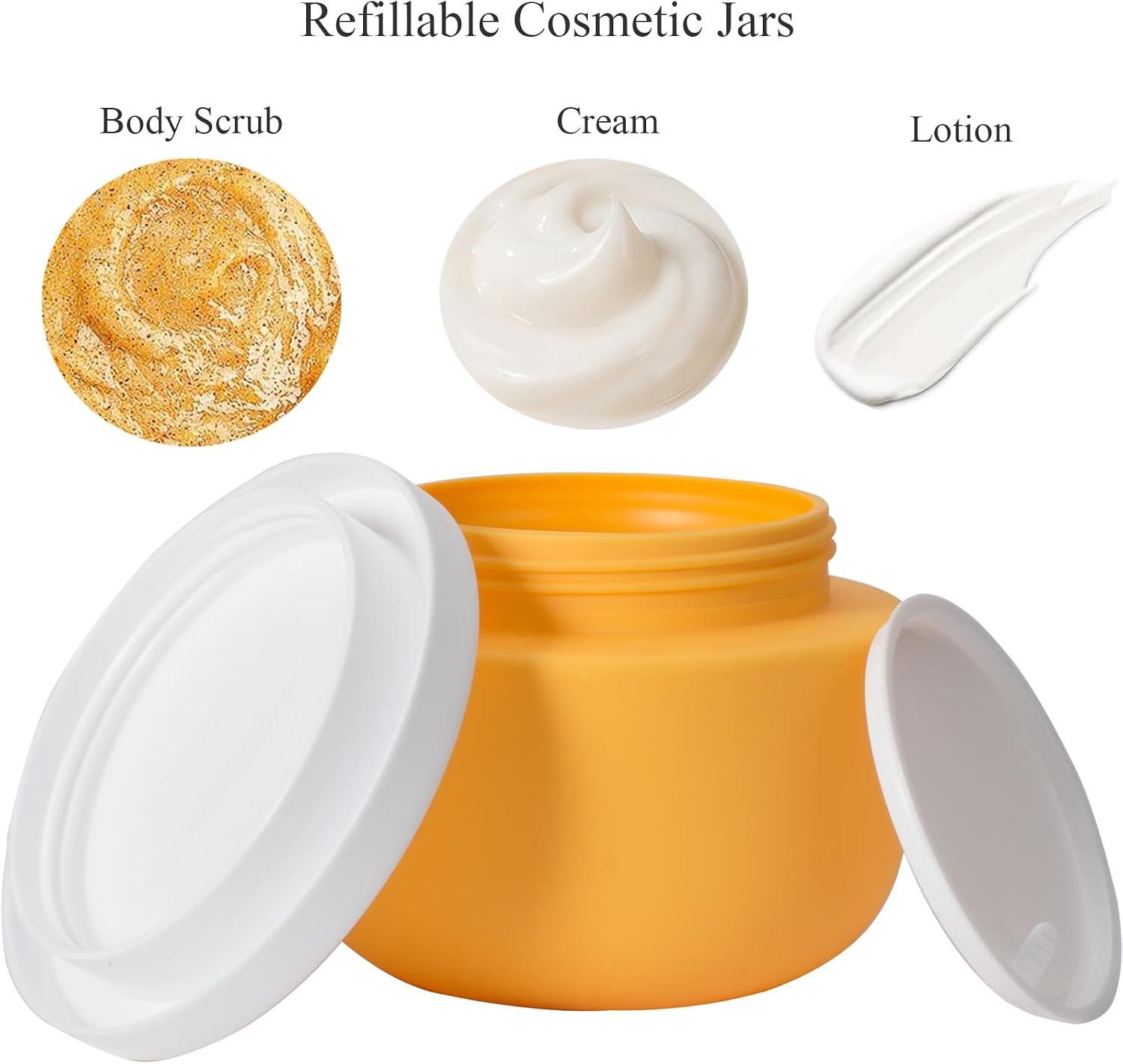 Qeuly Plastic Jars with Lids 8.8oz 2 Pcs Wide Mouth Lotion ContainersYellow image 2