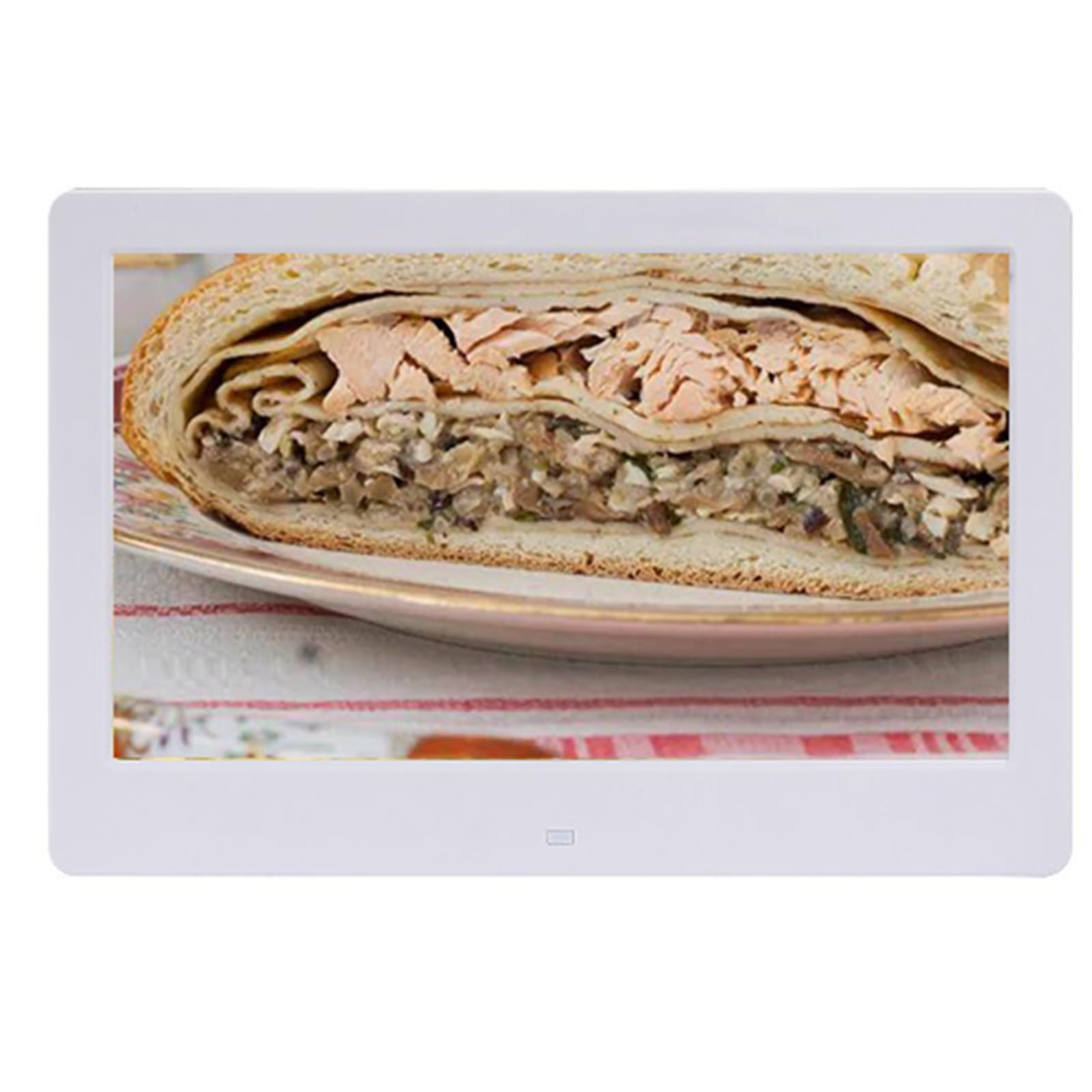 12.5-Inch Ips Digital Photo Frame - High Definition, Wall Mountable (White)