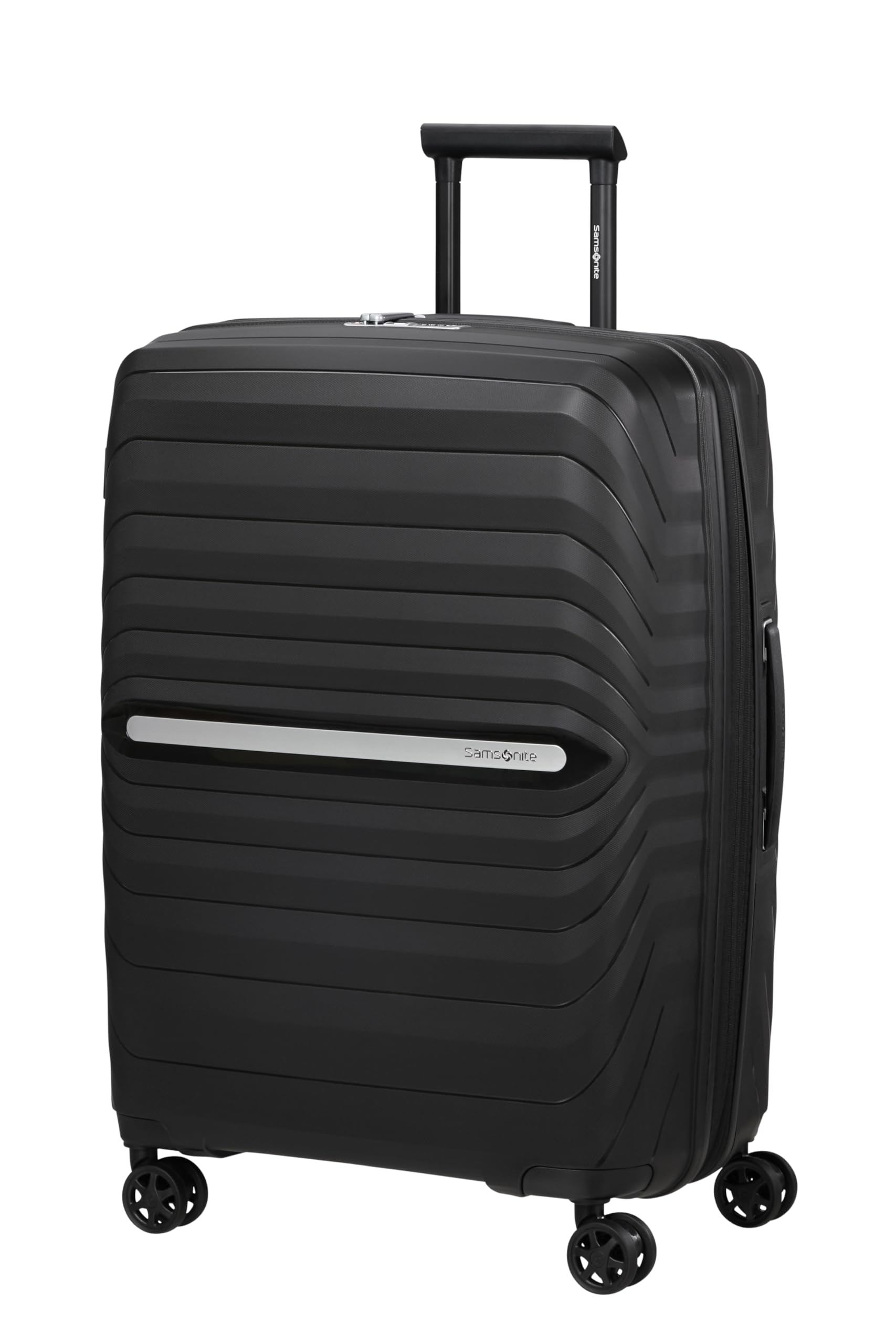 Samsonite Neo Flux - Spinner M, Valigia espandibile, 68 cm, 86/96 L, Nero (Black)