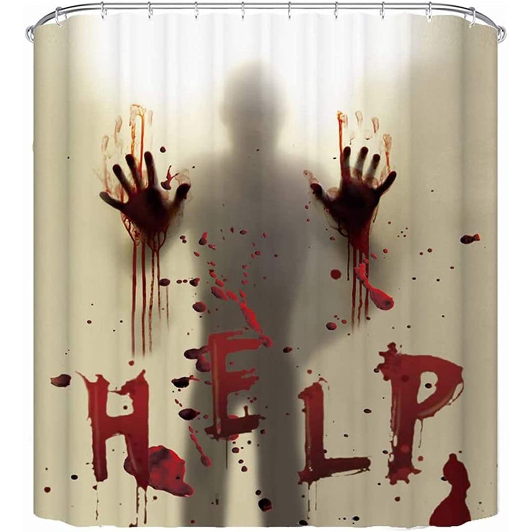 Striegro Halloween Shower Curtain, Bloody Print, 71x71 Inch..