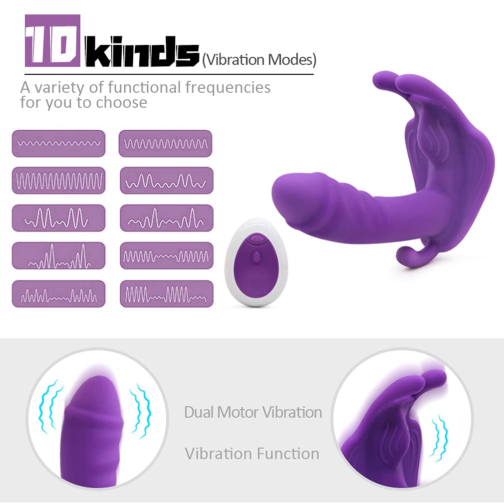 Wearable Butterfly Massaging Toys - Multiple Speed- Wireless Remote Control - Silent Soft Skin-Friendly - 9 Frequency Vibration - Back Neck Shoulder Invisible Relaxation Device 4RF