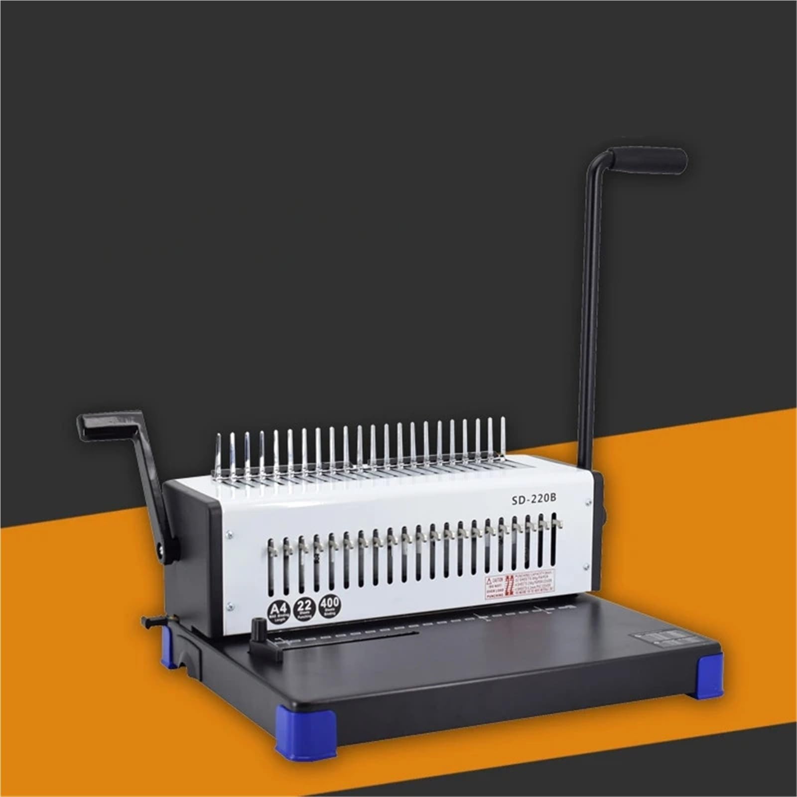 Lochbindemaschine SD-220B, manuelle Bindemaschine, 21-Loch-Gummiringe, 10-Loch-Klammerstreifen, Bürodokumente Büro- und Schulnutzung