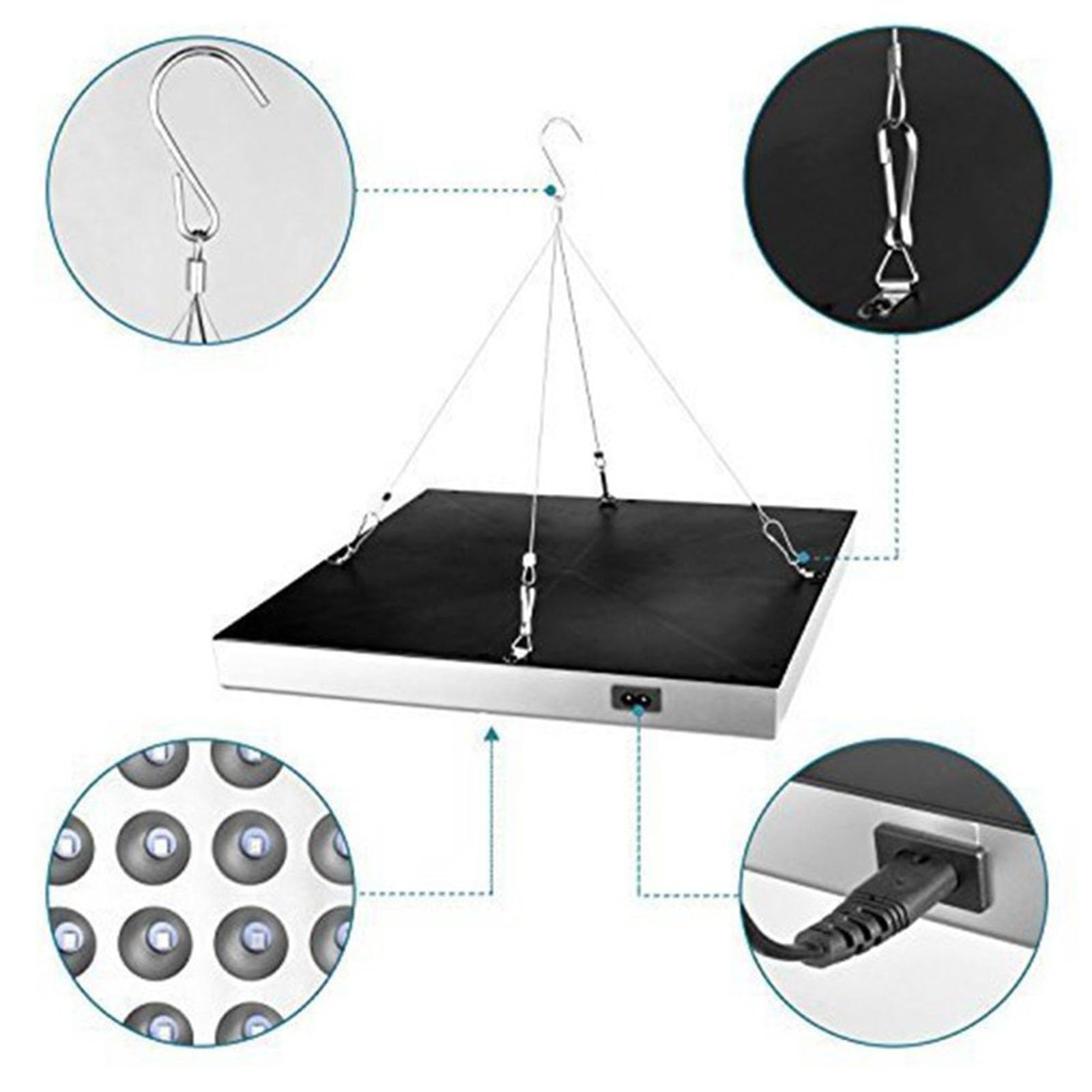 Panel de Terapia de Luz LED de 45W Rojo 660nm & Infrarrojo Cercano 850nm Combo para la Piel de la Cara y el Cuerpo, Uso Casero Portátil