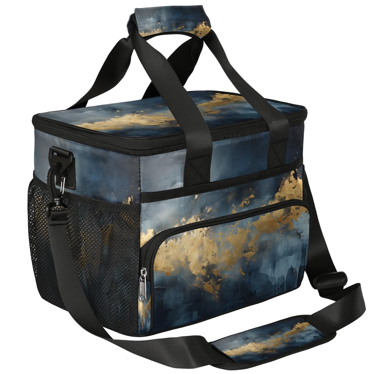 Abstract Marbling Insulated Picnic Backpack Lunch Box for Women Men Picnic Basket Tote Lunch Bag Picnic Bag Portable Lunch Bags for Picnic, Beach, Work, Trip,Office, Camp Marble Texture