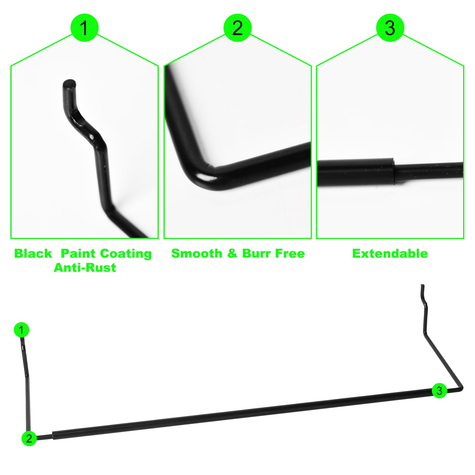 AccEncyc Paquete de 4 ganchos para toallas de papel, toallas de cocina, calcomanías, cintas, gran organizador de tablero de clavijas, accesorios para taller, garaje, cocina