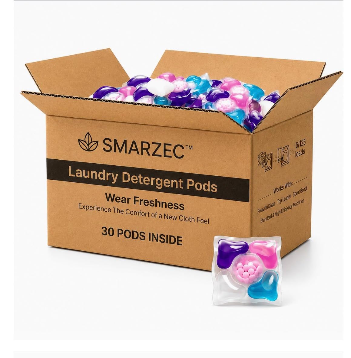 5-in-1 Magic Laundry Detergent Pods Pro Floral Fresh 30 Pack | Tough Stain Remover, Top & Front Load, 1 Pod = 1 Wash, 5-7kg Load Capacity, Dissolvable Pods-image-9