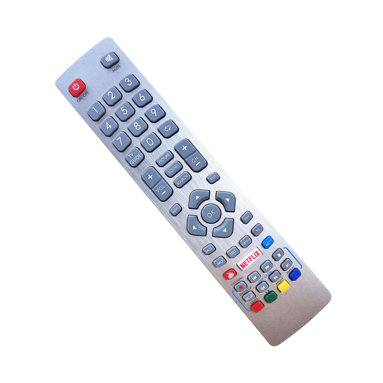 Vinabty SHWRMC0121 - Telecomando Aquos con Freeview Play Youtube Netflix compatibile con Sharp LC-43CFG6001KF LC-43CFG6002KF LC-48CFG6001KF LC-48CFG6002KF LC-49CFG6001KF LC-49CFG601KF 002 KF