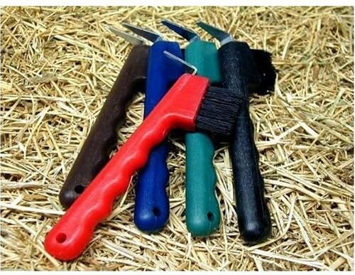 Happy Tack Hoof Pick with Brush Assorted Colors
