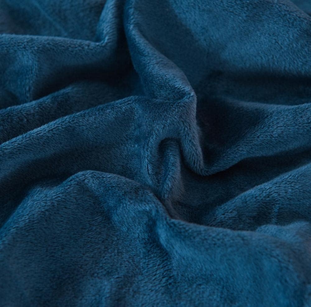 Fitted Sheets Set,Warm Crystal Velvet Mattress Cover with Deep Pockets, Bedroom Guest Room Pure Color Embroidered Bed Protector Blue 180200cm (3pcs)