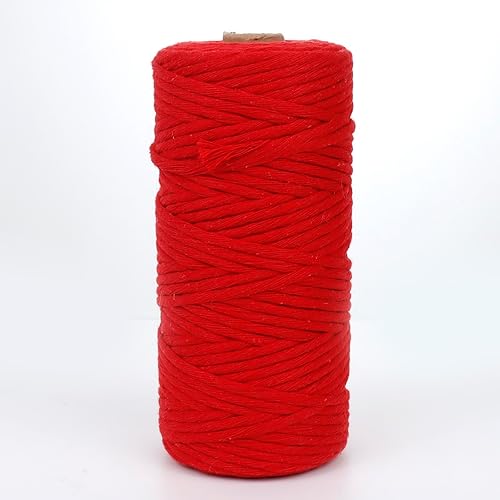 Miniatura 9 de Cuerda de macramé de una hebra de 0.118 in x 110 yardas, color rojo vino de 0.118 in, cuerda de algodón natural, cuerda de algodón grueso para