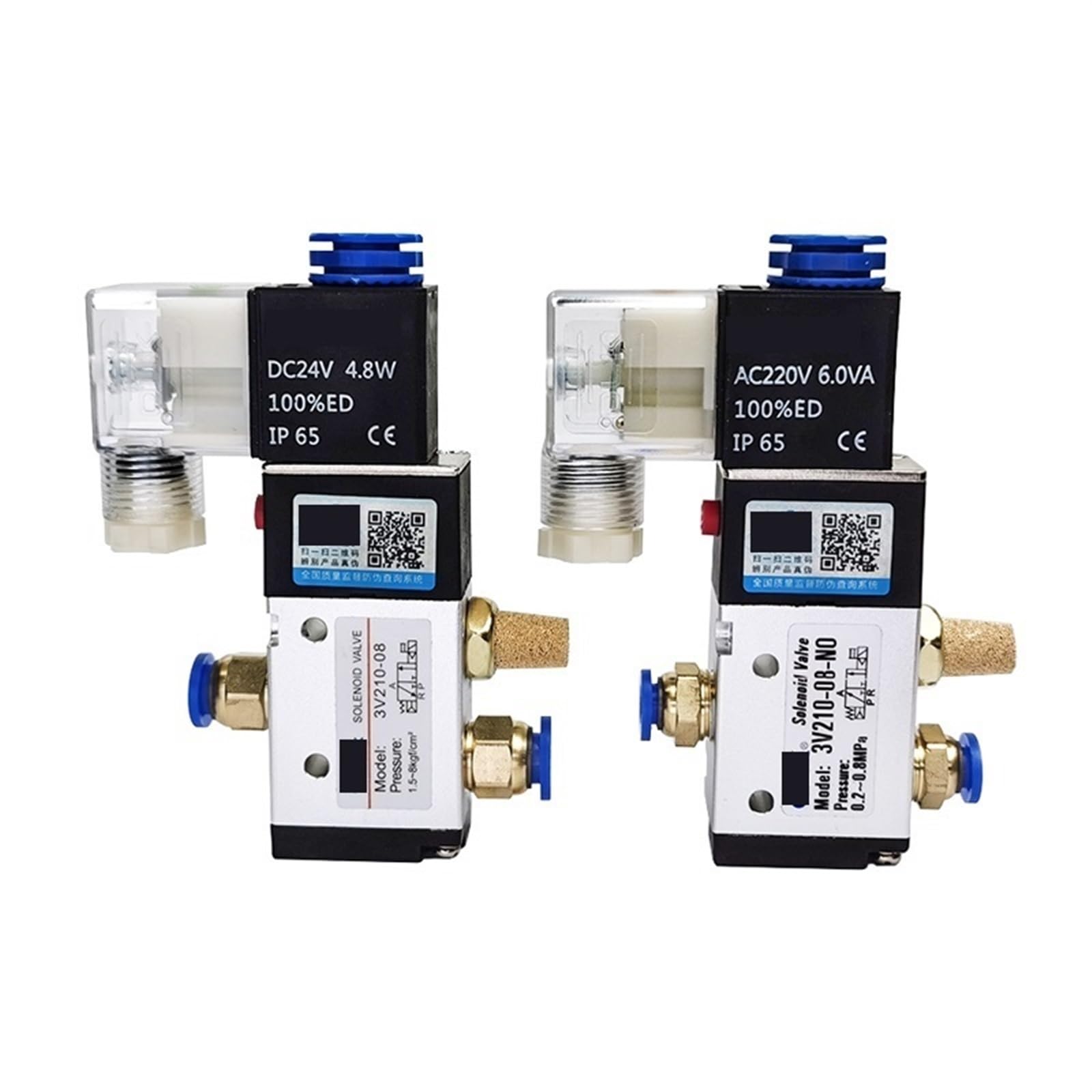 Válvula solenoide de aire de 3 vías 3V210-08 electroválvula neumática de gas de 2 posiciones 110V