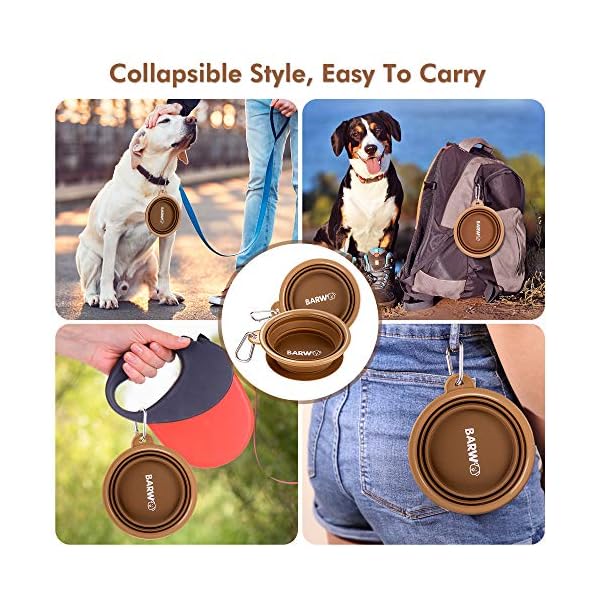BARWO-Collapsible-Dog-Bowl-with-Non-Skid-Suction-Base-100-Pure-Silicone-Foldable-Water-Bowl-Portable-Dog-Bowl-for-Travel-Hiking-Camping-350mL-1-Piece Portable Dog Bowl for Camping