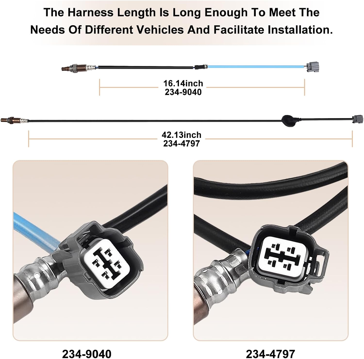 Oxygen O2 Sensor Upstream and Downstream Fits for Honda Accord DX EX LX SE 2.4L 2003 2004 2005 2006 2007, Replace 234-9040, 234-4797, 213-2856, 213-2893, 36531-RAA-A02