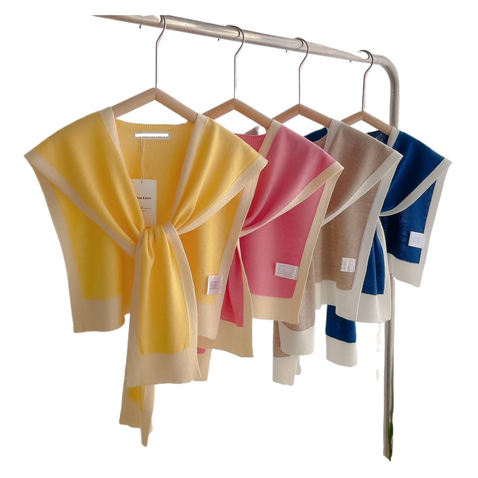 Estolas para Bodas Primavera y otoño, Chal de Punto a Rayas, Oficina de Verano, habitación con Aire Acondicionado, Bufanda for Cuello y Hombros(Yellow)