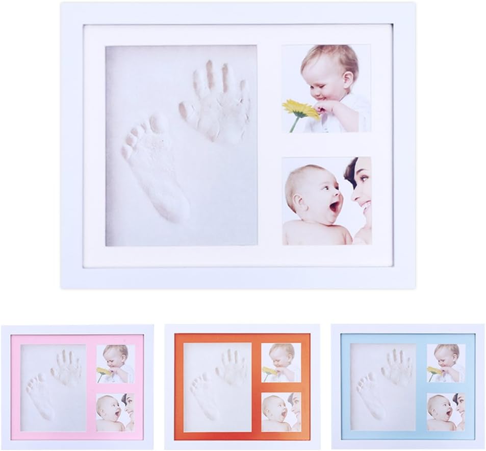 Baby Hand and Footprint Picture Frame Kit, Baby Handprint Kit Baby Shower Gifts Registry, Memorable Keepsakes Decorations Non Toxic CLay Baby Footprint Kit, Baby Gifts for Newborn Boys & Girls!