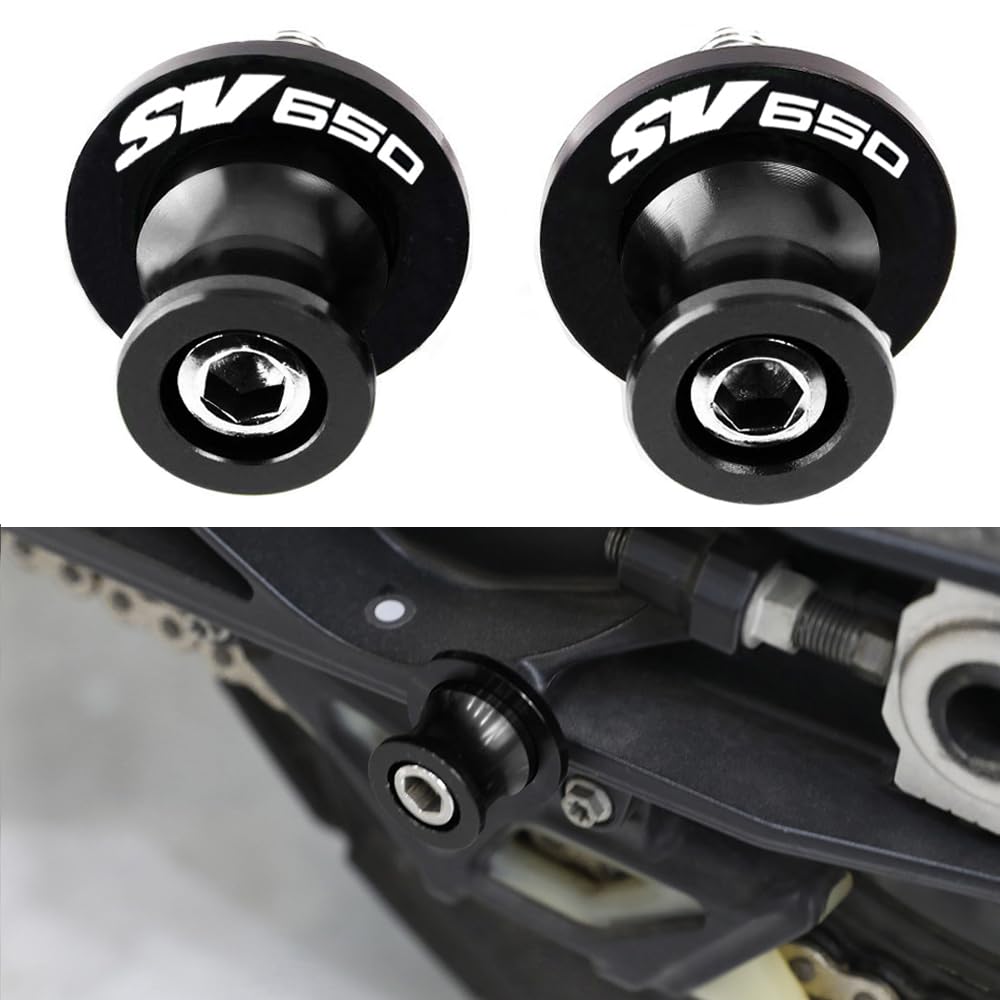 FREAXLL 2pcs M8*1.5 Motorcycle Swing Arm Sliders Spools Fit with S-uzuki SV650 SV 650 SV650X SV650S V-strom DL650 DL1000 (Black)
