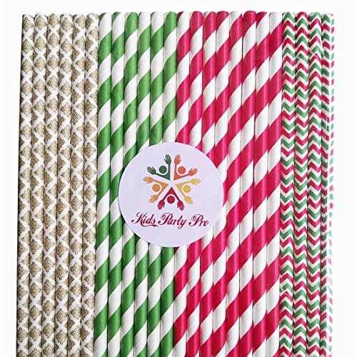 100 pitillos de papel para fiestas navideñas miniatura 1