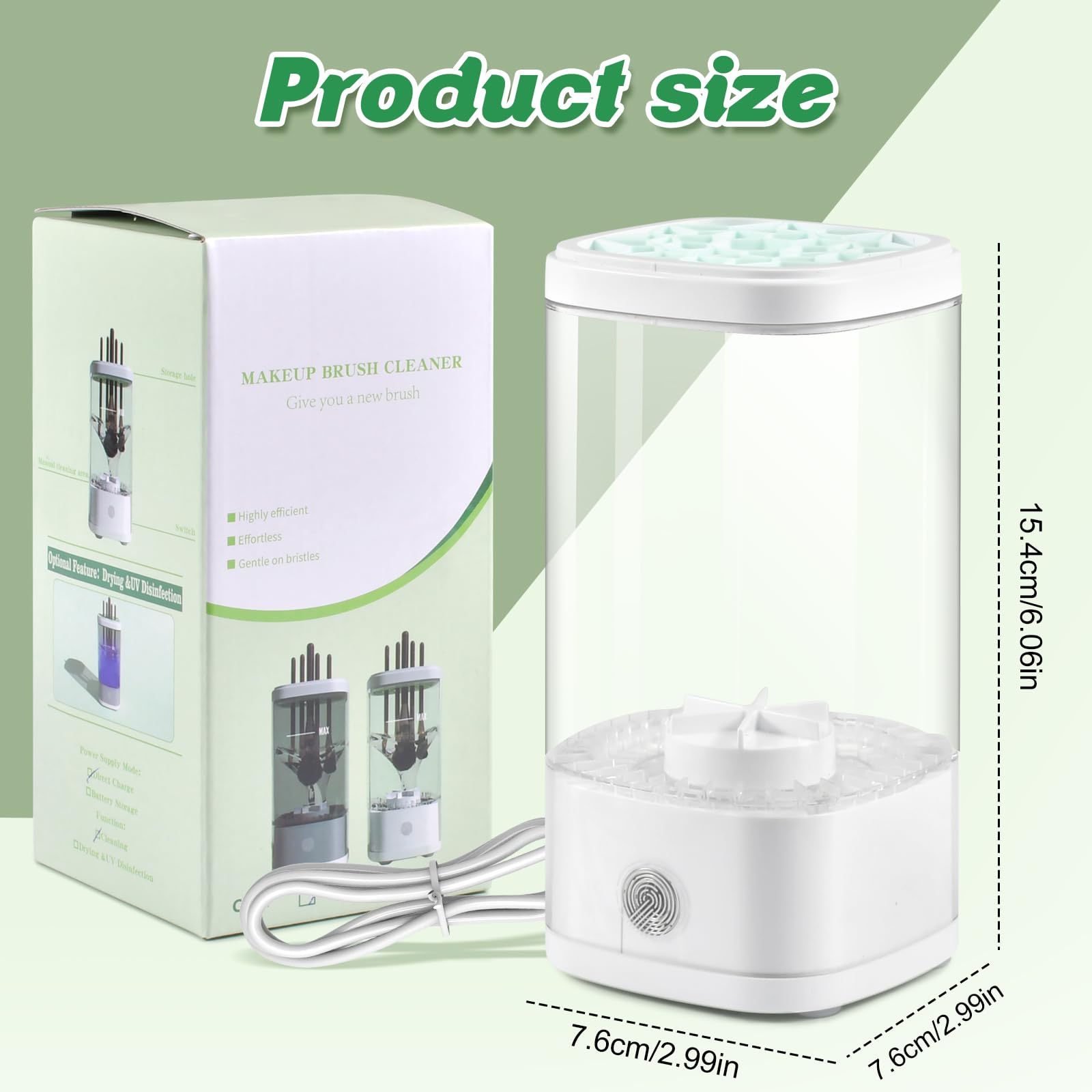 Elettrico Pulisci Pennelli Make Up, Pulitore Pennelli Trucco Elettrico, Automatico Pulizia Pennelli Make Up, USB Pulizia Pennelli Make Up, Rapido Efficiente per la Pulizia Profonda Spazzole (Bianco)