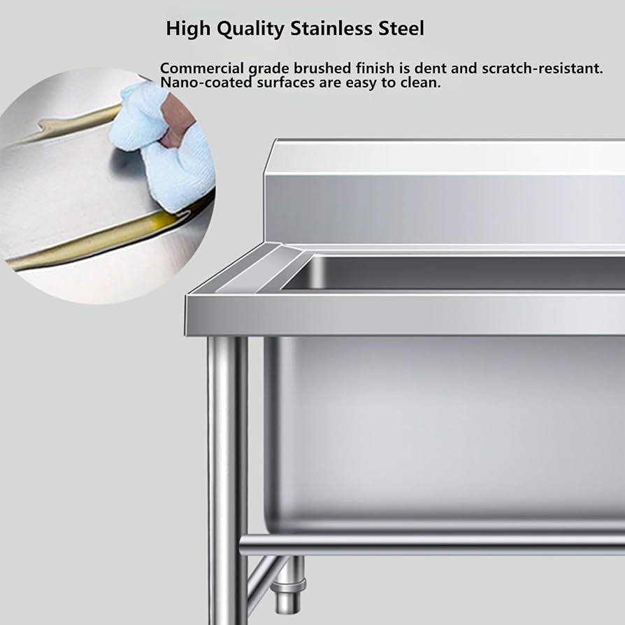 Amazon | 1仕切りステンレス水槽、独立式水槽、商用キッチン準備