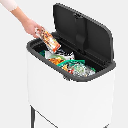 Miniatura 5 de Brabantia Bo - Cubo de basura  1 cubo interior de 9.5 galones (blanco) para residuosreciclaje, compartimento extraíble