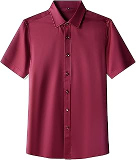 Moda para hombre Primavera e informal manga corta Color sólido Camiseta Denim Hombre