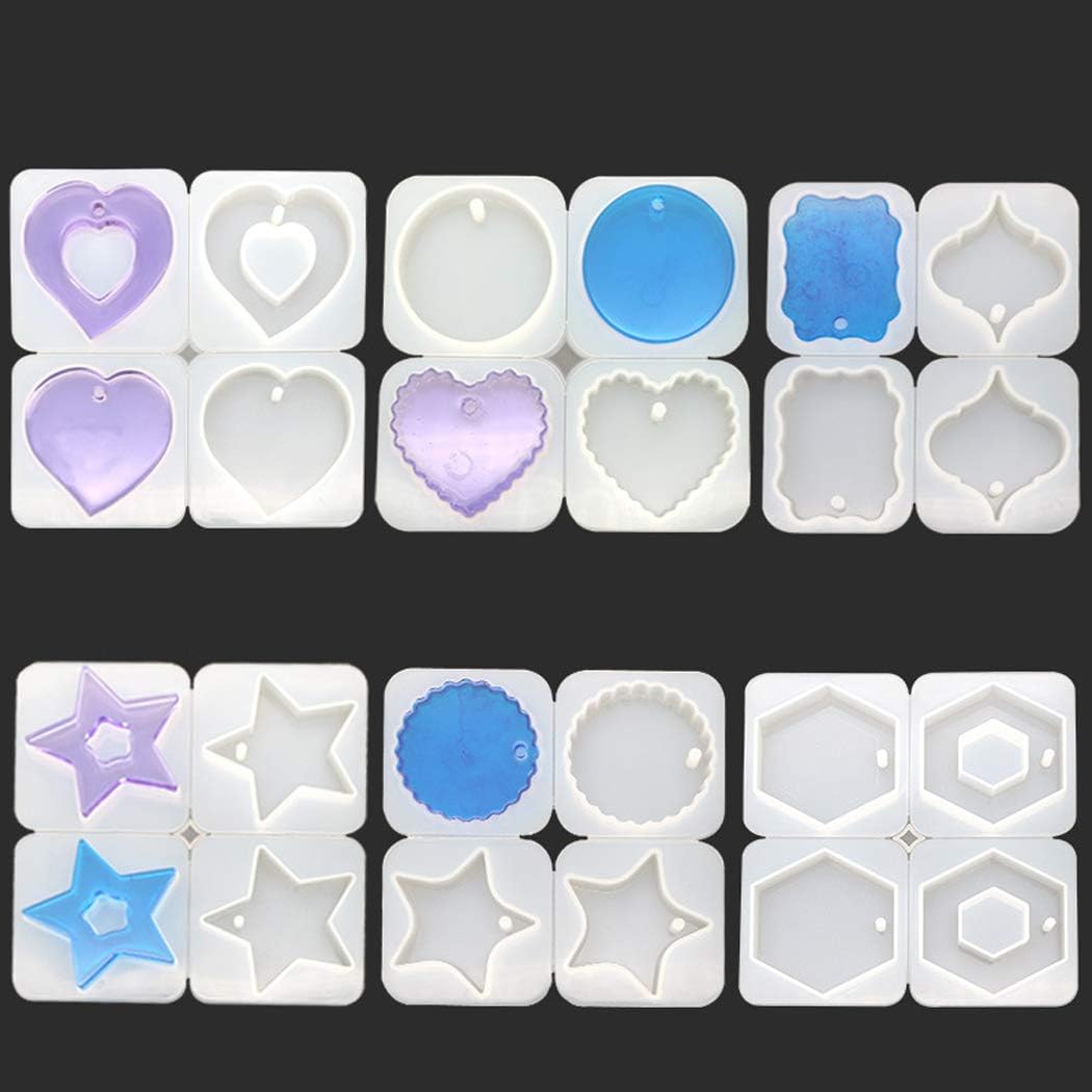 Kunya Pendant Casting Mold DIY Heart Shape Necklace Silicone Mold Washable Jewelry Making Mold 4