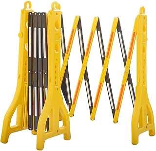Expandable Mobile Barrier | Plastic Traffic Fence | Crowd Control Safety Gate for Hospitals Garages Work Areas | Extends to 2.5m 96cm Height (Germany)