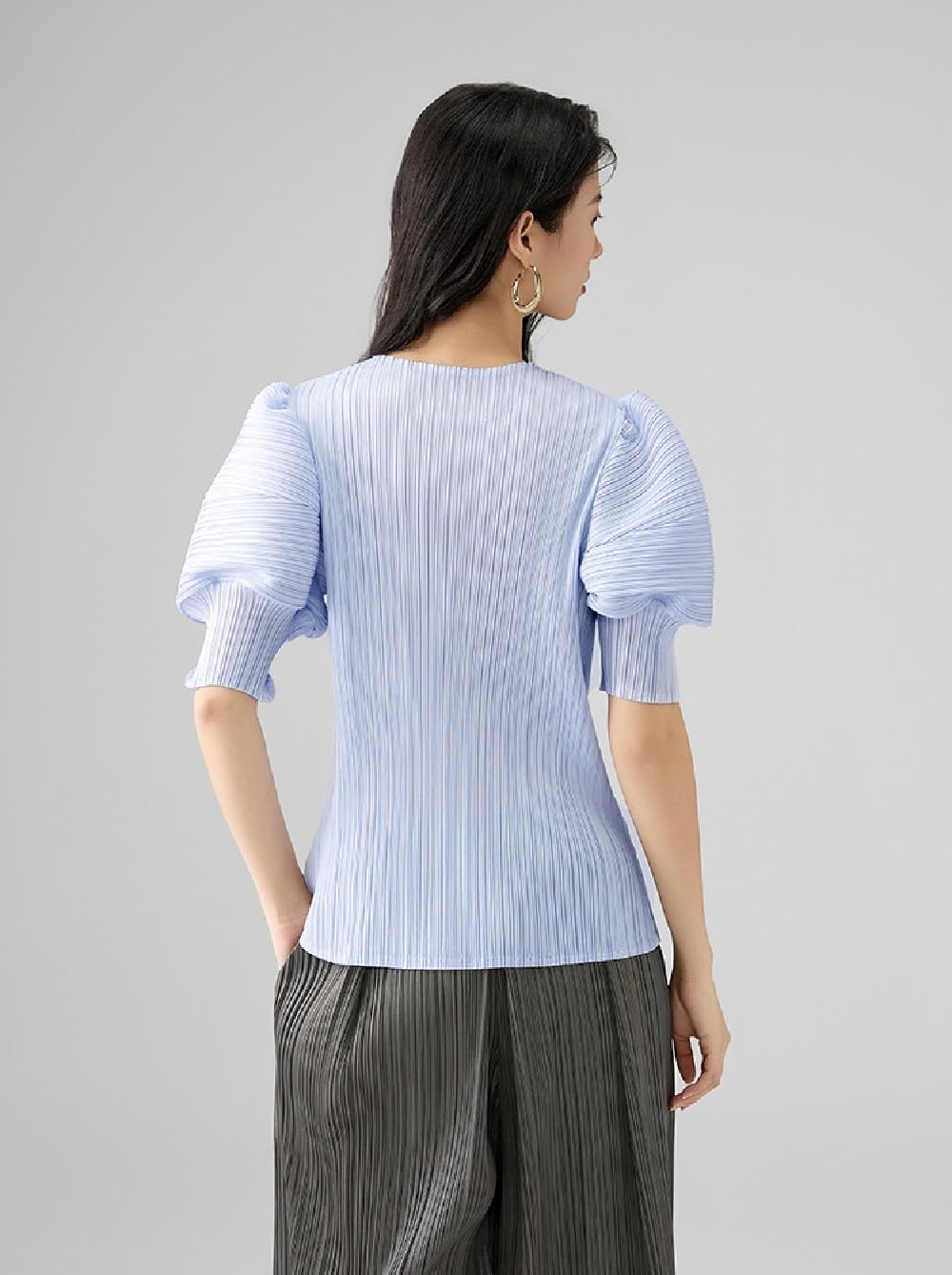 pleats please半袖トップス ピンク×ブルーチェック柄 プリーツプリーズ