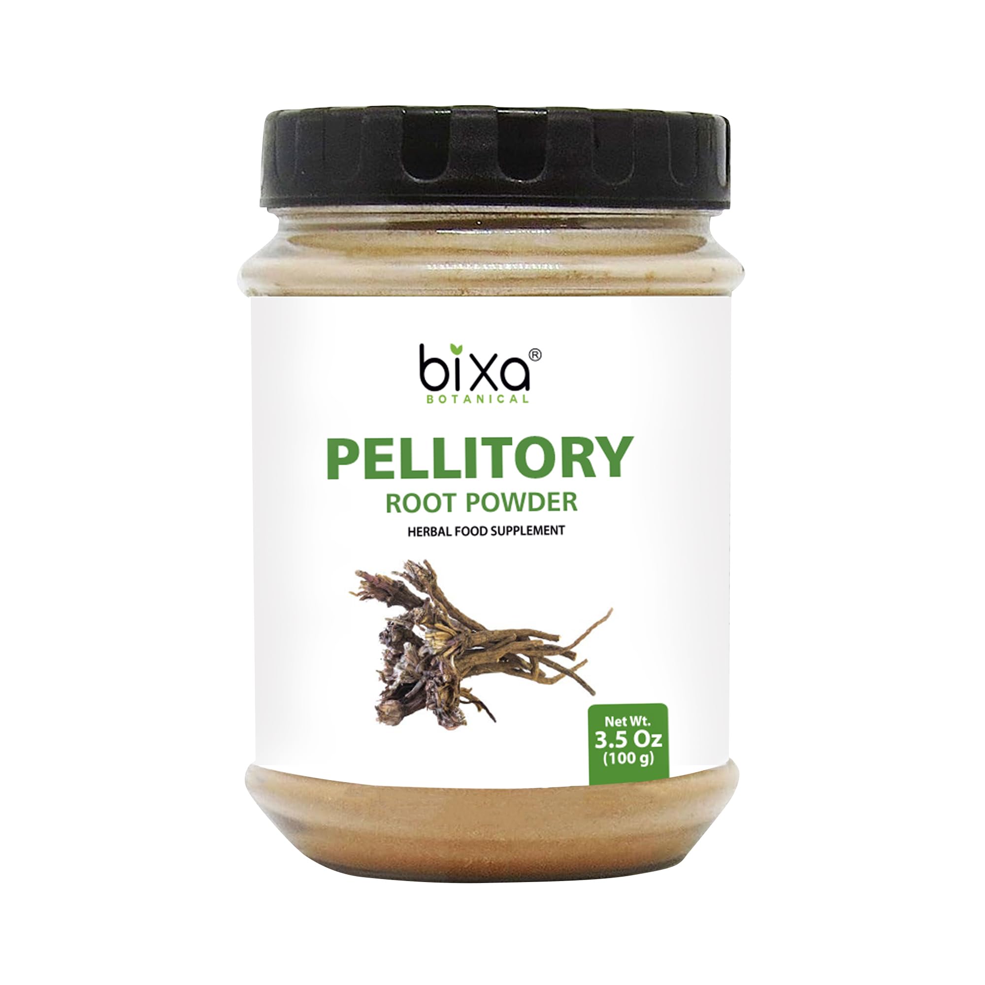 bixa BOTANICAL Pellitory Root Powder | Anacyclus Pyrethrum/Akarkara | Ayurvedic Herbal Supplement | Gluten Free, Non-GMO, Steam Treated, Vegan, 100% Pure (3.5 Ounce (Pack of 1), Pellitory Root Powder)