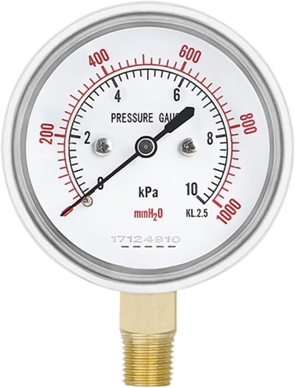 Mirco Low Diaphram Pressure Gauges Manometer 2.5" 4 5 6 7 10 15 20kpa/mmH2o Bottom for Natural Gas Industry(M14-1.5,0-16kpa)