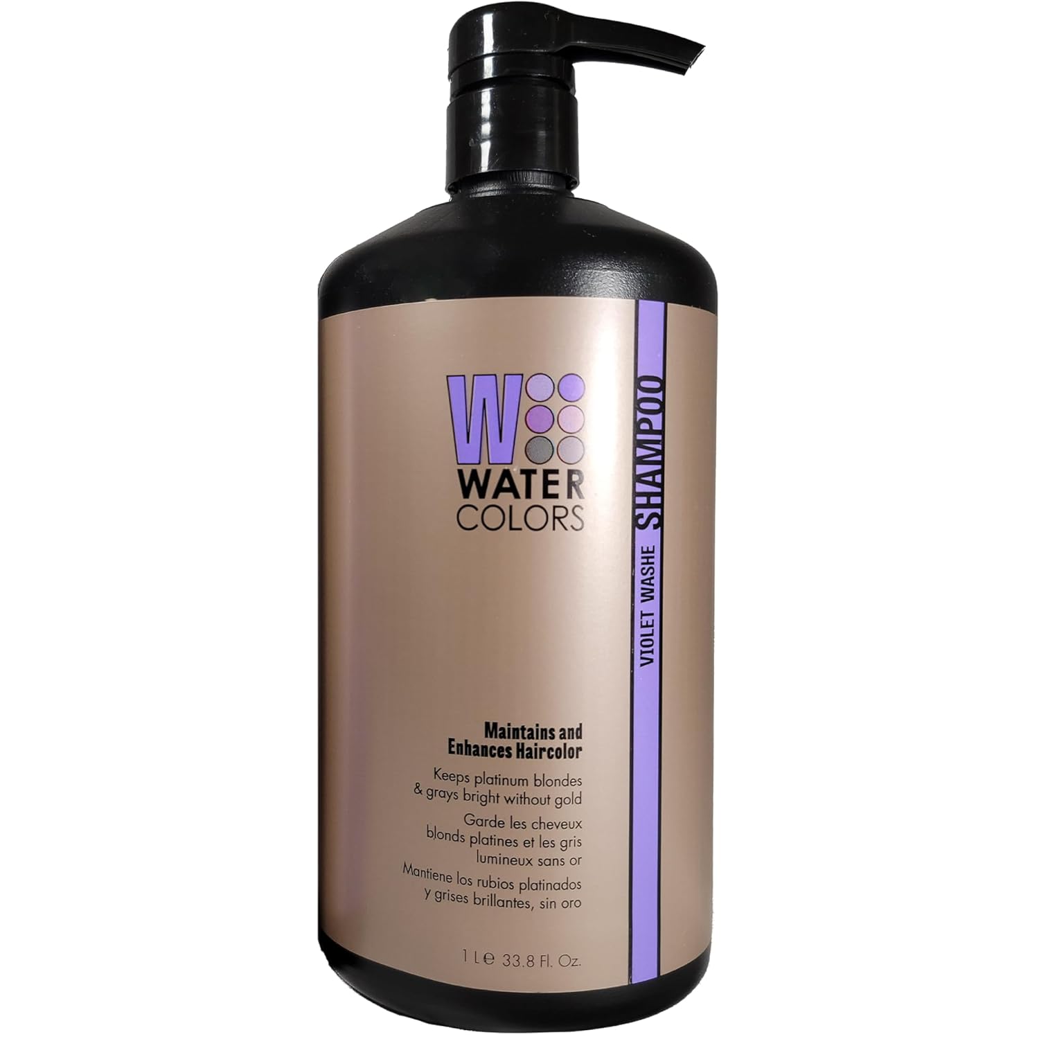 Watercolors Semi Permanent Color Depositing Shampoo. Sulfate & Paraben Free to Maintain & Enhance Hair Color VIOLET WASHE LITER
