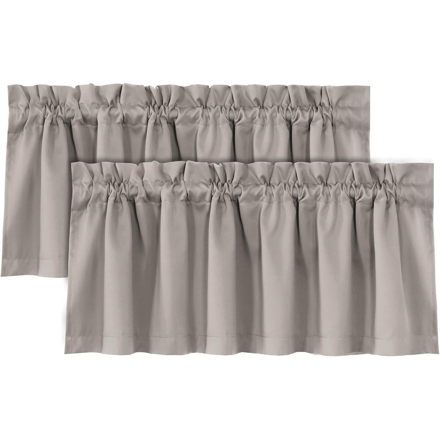 H.VERSAILTEX 100% Blackout Valances for Windows,Kitchen Window Valance Curtains for Living Room/Bedroom/Bathroom Privacy Decorative Rod Pocket Small