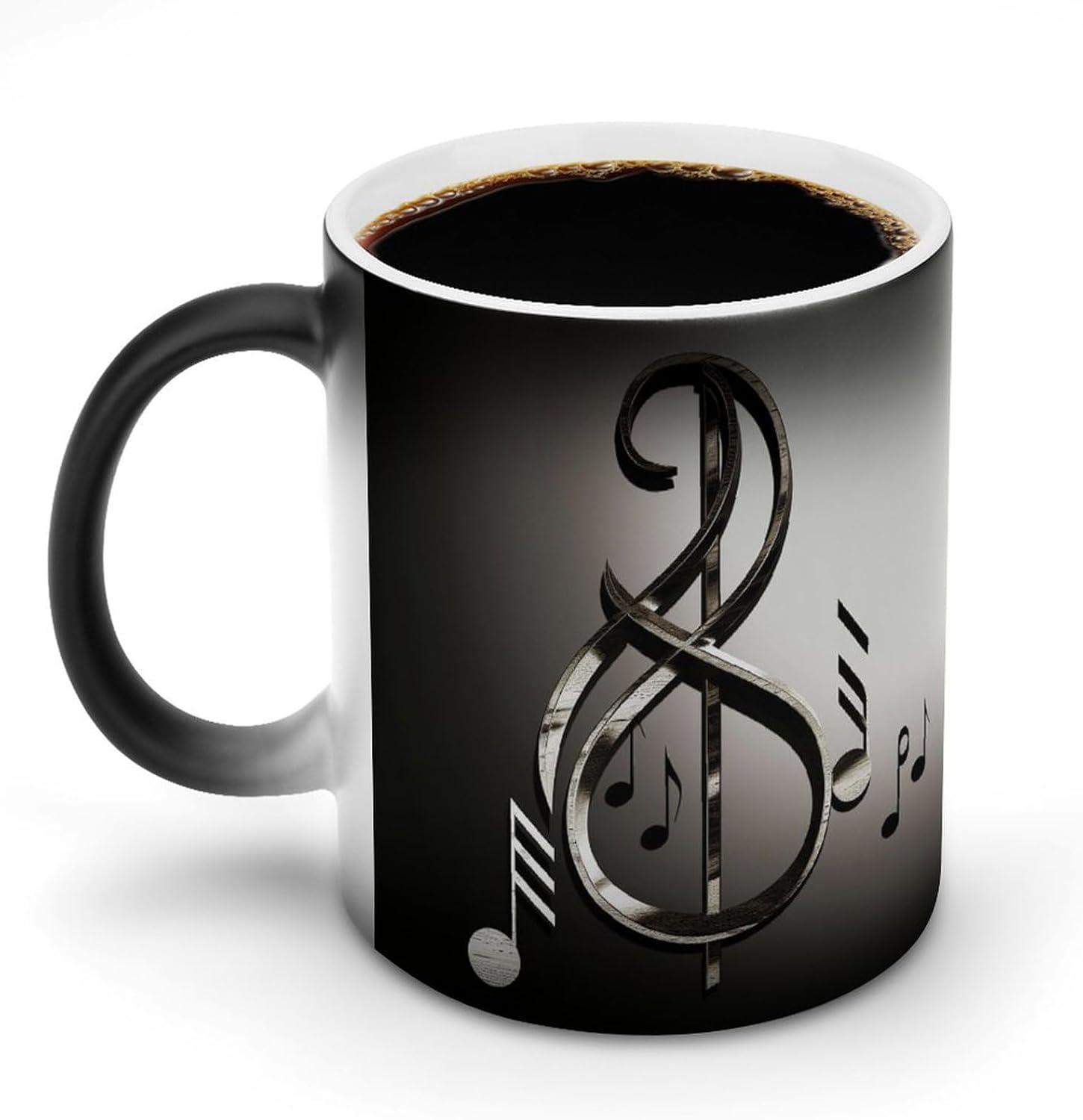 Color Changing Mug Music Symbol Printed Ceramic Coffee Mug Heat Changing Sensitive Mug Magic Heat Changing Coffee Mug Novelty Coffee Mugs
