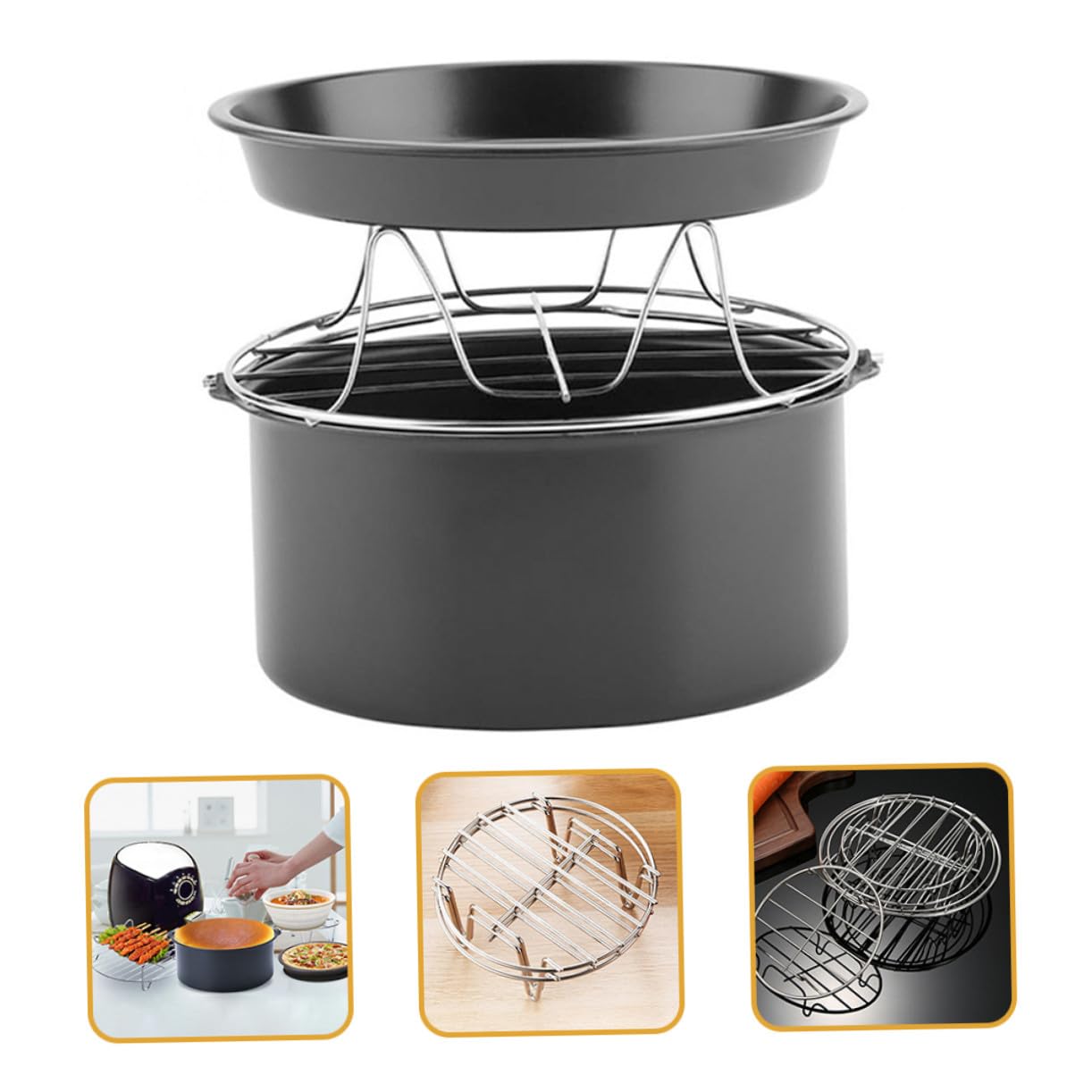 Toyvian Accessoire pour Friteuse à Air Chaud Ensemble Moule à Gâteau de Vapeur et Ustensiles de Pâtisserie