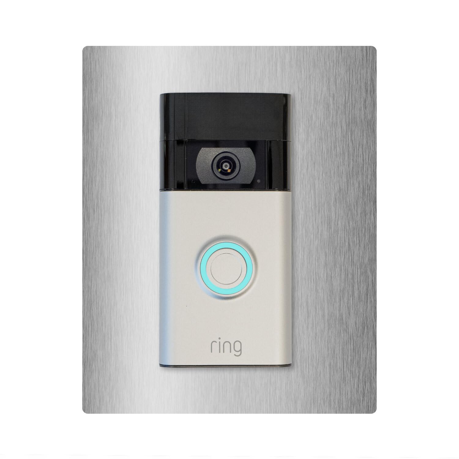 iSecur Cover suitable for Ring Battery Video Doorbell made of stainless steel | Video Doorbell 2nd Gen 3 Plus 4 (2024) | Doorbell Plate | 140 x 175 mm | Door Station Plate for Bell | az166