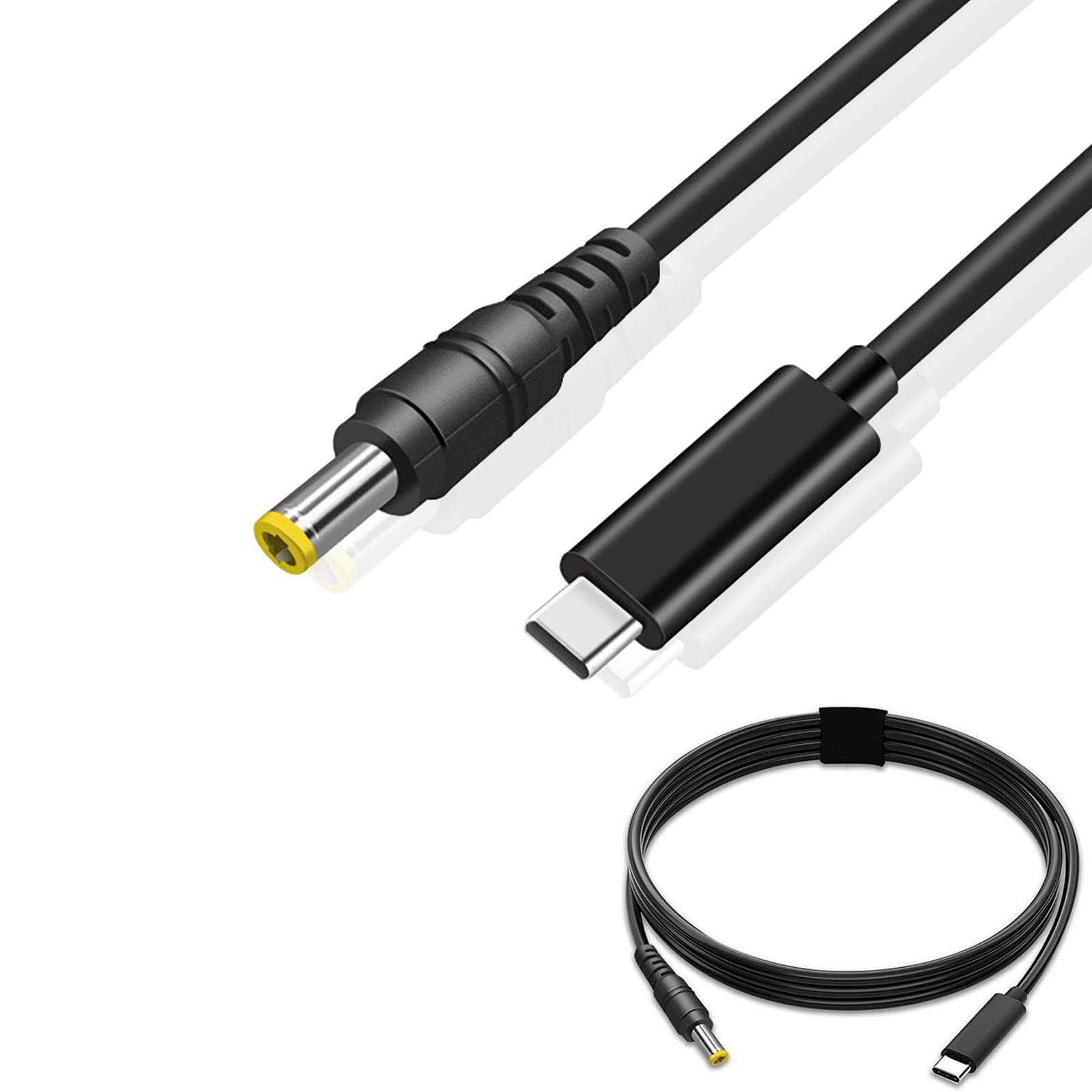 RuiMi Type C USB-C PD トリガーケーブル 電源プラグ (DC 5.5mm*2.5 / 2.1mm) レッツノートパソコン対応充電変換ケーブル 65W 急速充電 PD充電ケーブル20V（1.5M）