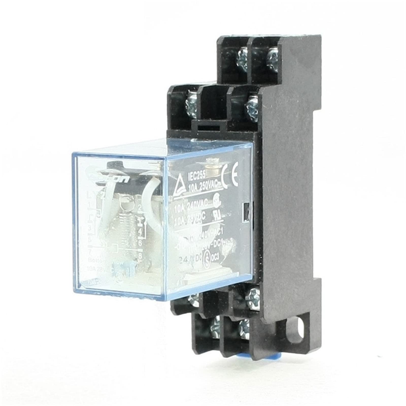 Relais de puissance MY2J HH52P 24V 220V avec prise rail DIN pour circuit - Lot de 10