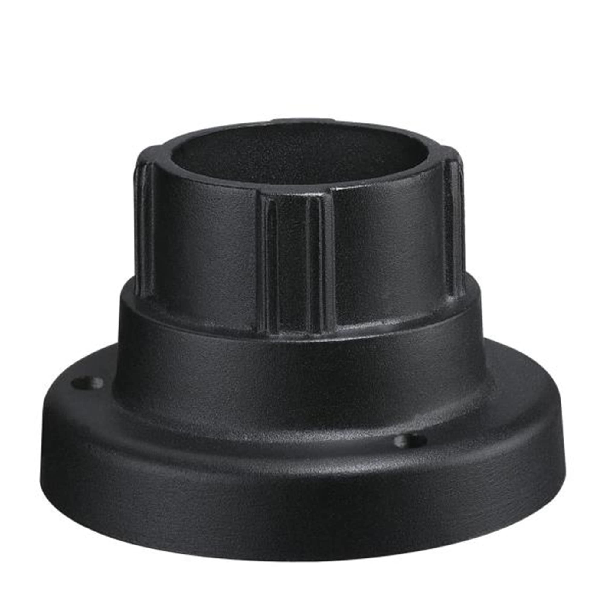 ciata mounting base, weather resistant indoor/outdoor aluminum pedestal mount for stone walls, horizontal surfaces, ul listed, wet location use, 3 inch fitter diameter in textured black finish