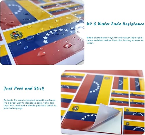 Miniatura 4 de QQSD Adhesivo de bandera venezolana en varios tamaños, paquete de 3, 11.7 x 8.3 pulgadas