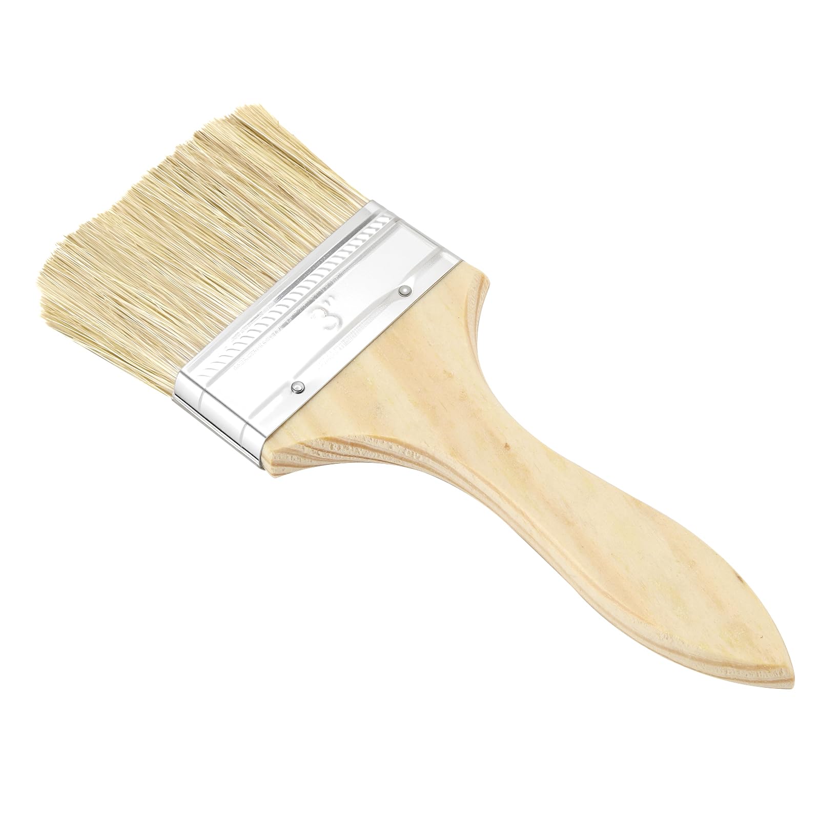 30 pennelli piatti da pittura, 7,5 x 20,5 cm, manico in legno, pennello largo, colore legno, setole sintetiche, setole per verniciare, dipingere