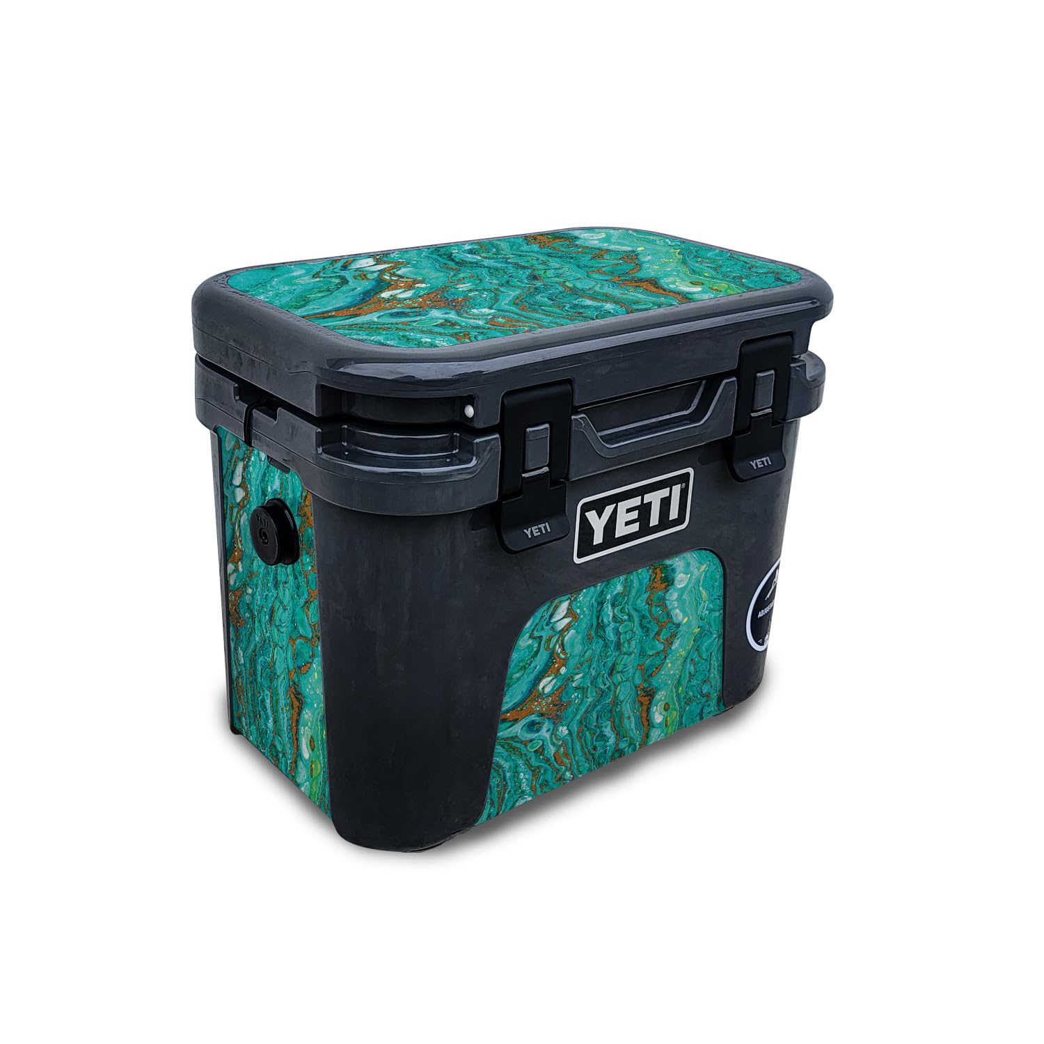 Skin Compatible with Yeti Roadie 15 Hard Cooler - Turquoise Ripple - Premium 3M Vinyl Protective Wrap Decal Cover - Easy to Apply | Crafted in The USA by MightySkins