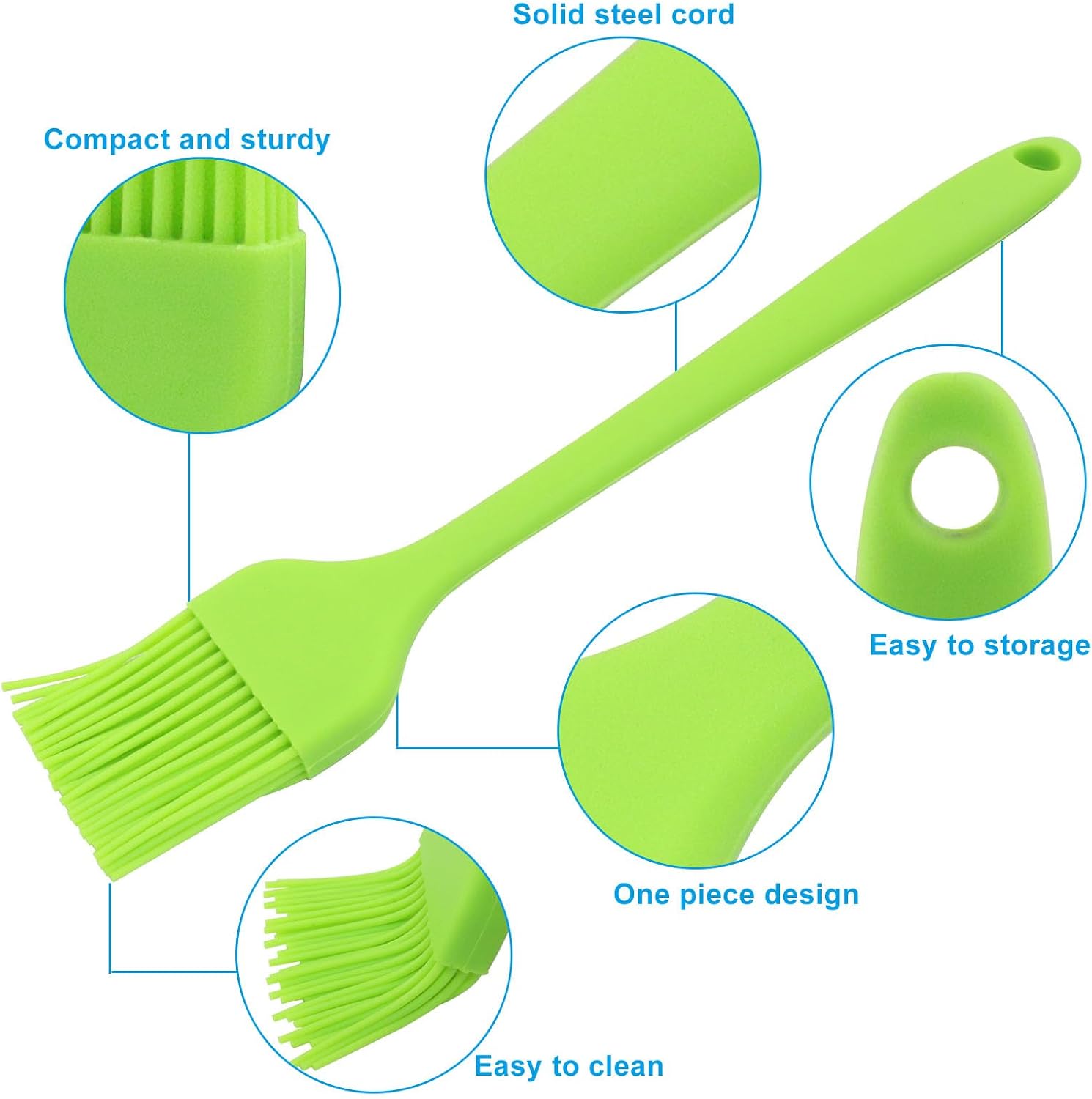 Waziaqoc 7 PCS Silicone Basting Pastry Brush, Colorful