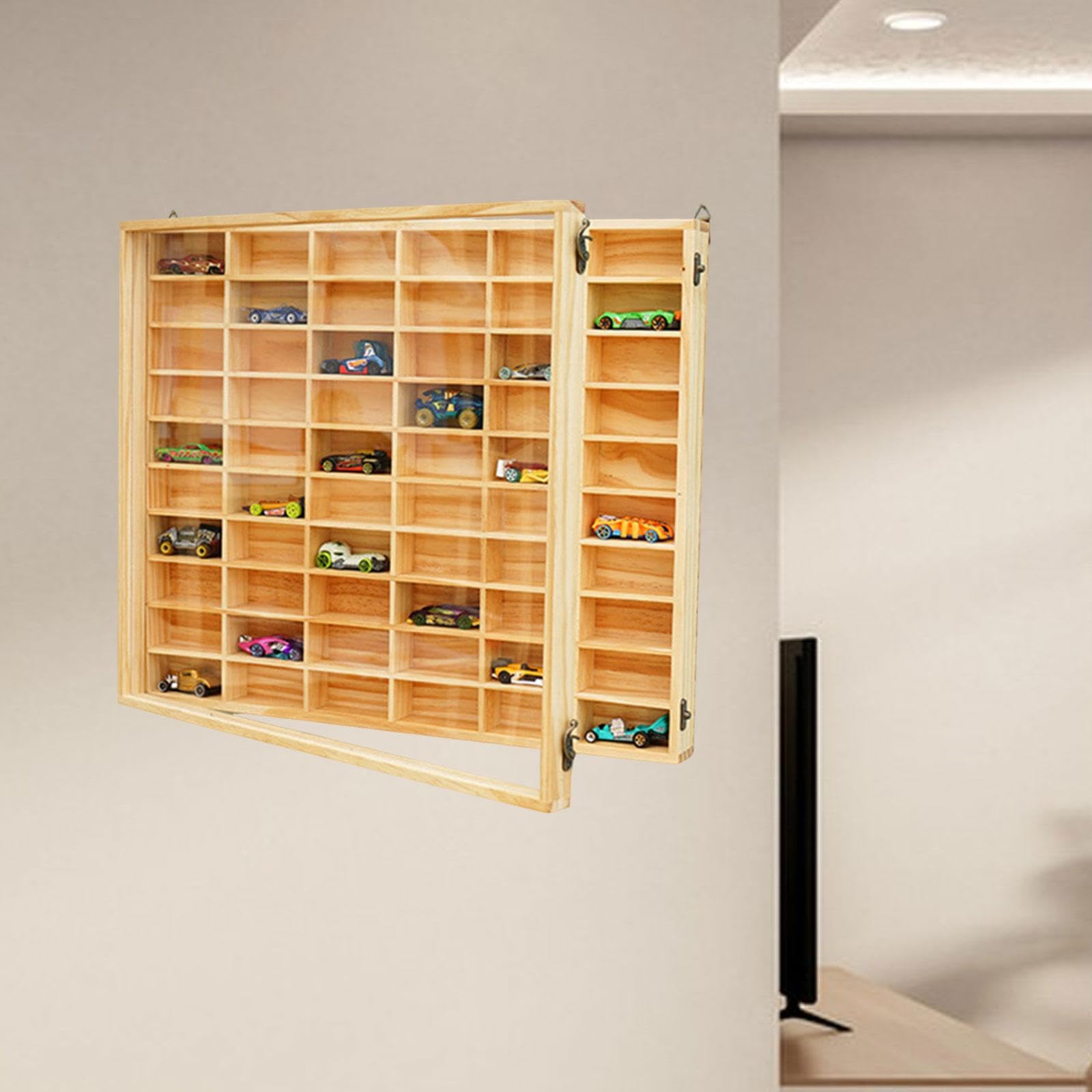 Custodia Per Macchine In Miniatura In Legno 60 Scomparti,Con coperchio