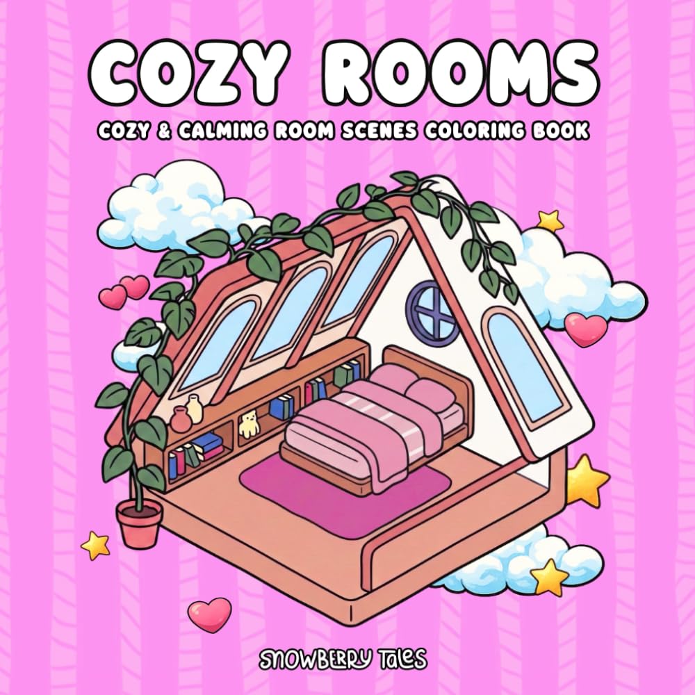 Cozy Rooms Coloring Book for Adults: Bold and Easy Isometric Home Scenes – 40 Relaxing Pages with Cozy Interiors, Reading Nooks & Hygge Spaces for Stress Relief