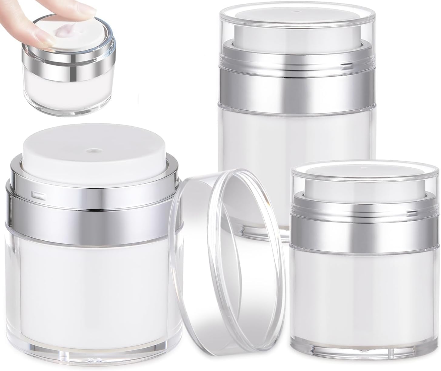 Auauraintt Set di 3 flaconi per crema sottovuoto, 15/30/50 ml, dispenser per pompa airless, bottiglia ricaricabile, contenitore cosmetico portatile per lozione da viaggio